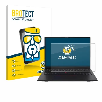 Vorderseite einer Produktverpackung mit dem Markenlogo BROTECT. Daneben ist das Gerät Lenovo ThinkPad L13 Gen 6 mit dem zugehö