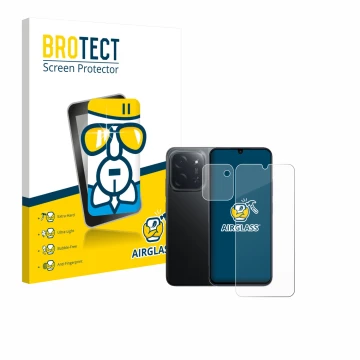 Vorderseite einer Produktverpackung mit dem Markenlogo BROTECT. Daneben ist das Gerät Xiaomi Poco C85 (Display+Kamera) mit dem