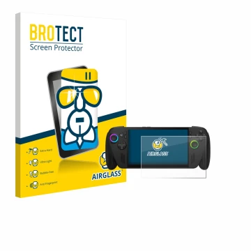 Vorderseite einer Produktverpackung mit dem Markenlogo BROTECT. Daneben ist das Gerät ASUS ROG Ally X 2025 mit dem zugehörigen