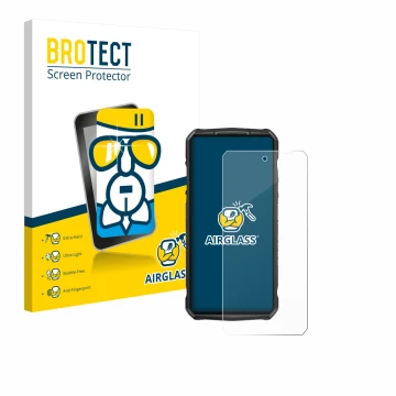Vorderseite einer Produktverpackung mit dem Markenlogo BROTECT. Daneben ist das Gerät Ulefone 29 pro mit dem zugehörigen Displ