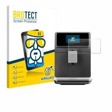 Vorderseite einer Produktverpackung mit dem Markenlogo BROTECT. Daneben ist das Gerät WMF Perfection 860L mit dem zugehörigen 