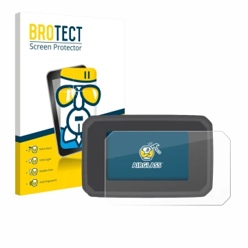 Vorderseite einer Produktverpackung mit dem Markenlogo BROTECT. Daneben ist das Gerät Honda CB125R 2024 mit dem zugehörigen Di