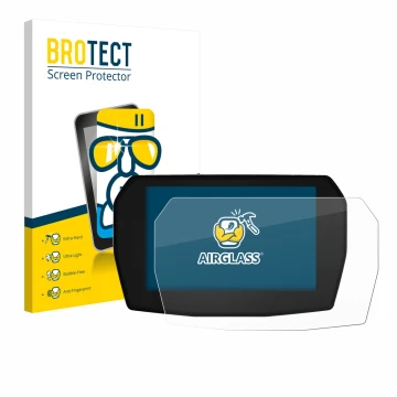 Vorderseite einer Produktverpackung mit dem Markenlogo BROTECT. Daneben ist das Gerät Ducati Multistrada V2 2025 mit dem zugeh