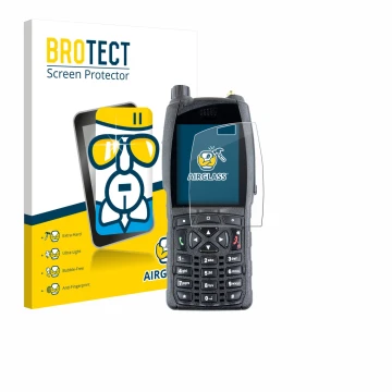 Vorderseite einer Produktverpackung mit dem Markenlogo BROTECT. Daneben ist das Gerät Sepura SC2020 mit dem zugehörigen Displa