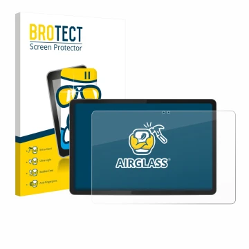 Vorderseite einer Produktverpackung mit dem Markenlogo BROTECT. Daneben ist das Gerät Lenovo Idea Tab 11