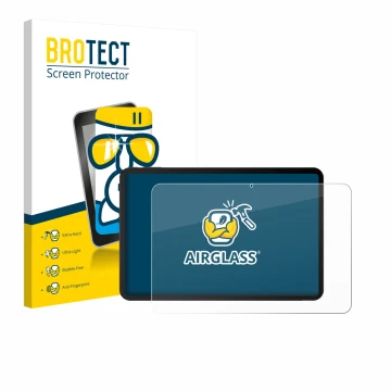 Vorderseite einer Produktverpackung mit dem Markenlogo BROTECT. Daneben ist das Gerät Doogee Tab G6 Max mit dem zugehörigen Di