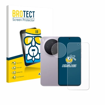 Vorderseite einer Produktverpackung mit dem Markenlogo BROTECT. Daneben ist das Gerät Vivo X300 (Display+Kamera) mit dem zugeh