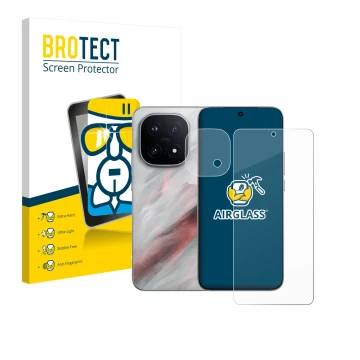 Vorderseite einer Produktverpackung mit dem Markenlogo BROTECT. Daneben ist das Gerät Vivo iQOO 15 (Display+Kamera) mit dem zu