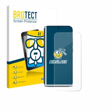 Vorderseite einer Produktverpackung mit dem Markenlogo BROTECT. Daneben ist das Gerät realme GT 8 Pro mit dem zugehörigen Disp