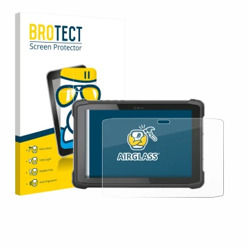 Vorderseite einer Produktverpackung mit dem Markenlogo BROTECT. Daneben ist das Gerät Hematec SolidTab G99 10