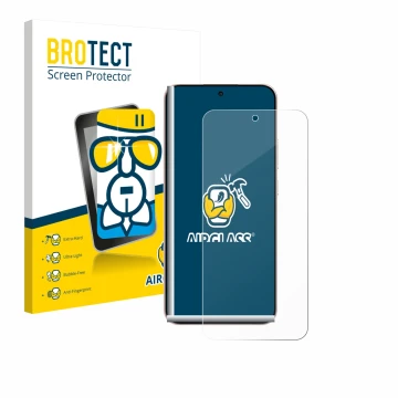 Vorderseite einer Produktverpackung mit dem Markenlogo BROTECT. Daneben ist das Gerät Oppo Reno 14 mit dem zugehörigen Display