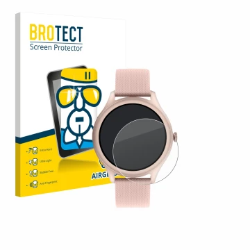 Vorderseite einer Produktverpackung mit dem Markenlogo BROTECT. Daneben ist das Gerät Reflex Active Spectra 300 R AMOLED 1.43