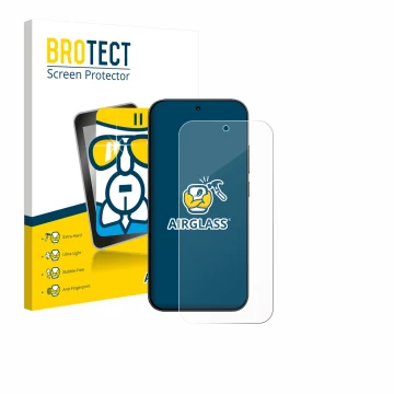 Vorderseite einer Produktverpackung mit dem Markenlogo BROTECT. Daneben ist das Gerät Xiaomi Redmi K90 mit dem zugehörigen Dis