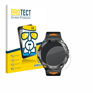 Vorderseite einer Produktverpackung mit dem Markenlogo BROTECT. Daneben ist das Gerät Rogbid Titan K mit dem zugehörigen Displ