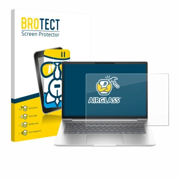 Vorderseite einer Produktverpackung mit dem Markenlogo BROTECT. Daneben ist das Gerät HP ProBook 4 G1a 14