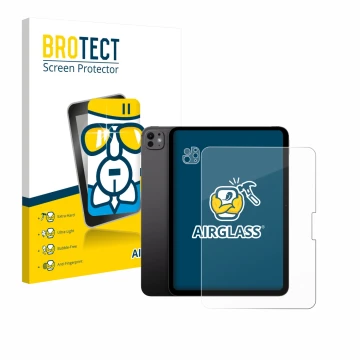 Vorderseite einer Produktverpackung mit dem Markenlogo BROTECT. Daneben ist das Gerät Apple iPad Pro 11