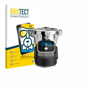 Vorderseite einer Produktverpackung mit dem Markenlogo BROTECT. Daneben ist das Gerät Moulinex i-Companion Touch Pro mit dem z
