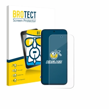 Vorderseite einer Produktverpackung mit dem Markenlogo BROTECT. Daneben ist das Gerät Oppo Reno 15 mit dem zugehörigen Display