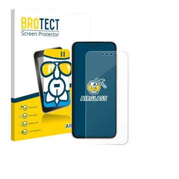 Vorderseite einer Produktverpackung mit dem Markenlogo BROTECT. Daneben ist das Gerät Huawei Mate 80 mit dem zugehörigen Displ