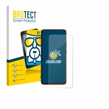 Vorderseite einer Produktverpackung mit dem Markenlogo BROTECT. Daneben ist das Gerät Motorola Edge 60 Neo mit dem zugehörigen