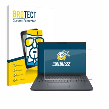 Vorderseite einer Produktverpackung mit dem Markenlogo BROTECT. Daneben ist das Gerät Dell Pro Max 16 Plus mit dem zugehörigen