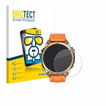 Vorderseite einer Produktverpackung mit dem Markenlogo BROTECT. Daneben ist das Gerät Doogee Anywise W1 mit dem zugehörigen Di