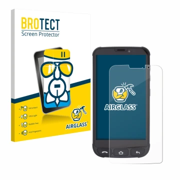 Vorderseite einer Produktverpackung mit dem Markenlogo BROTECT. Daneben ist das Gerät Olympia Neo Mini mit dem zugehörigen Dis