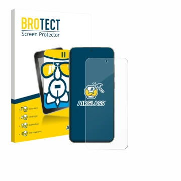 Vorderseite einer Produktverpackung mit dem Markenlogo BROTECT. Daneben ist das Gerät OnePlus 13T mit dem zugehörigen Displays