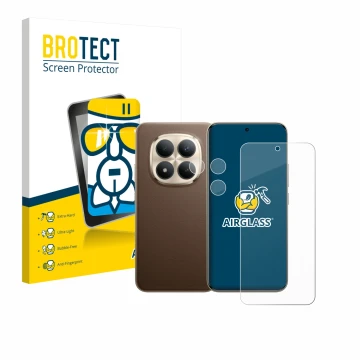 Vorderseite einer Produktverpackung mit dem Markenlogo BROTECT. Daneben ist das Gerät Xiaomi Redmi Note 15 Pro Plus 5G (Displa