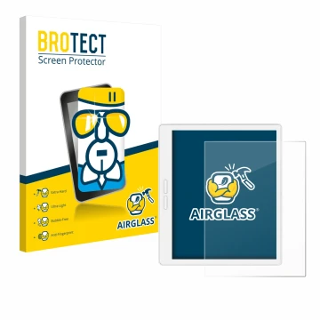 Vorderseite einer Produktverpackung mit dem Markenlogo BROTECT. Daneben ist das Gerät Bigme B751C-S mit dem zugehörigen Displa