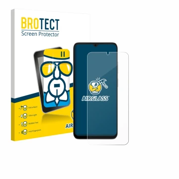 Vorderseite einer Produktverpackung mit dem Markenlogo BROTECT. Daneben ist das Gerät Doogee Note 56X Pro mit dem zugehörigen 