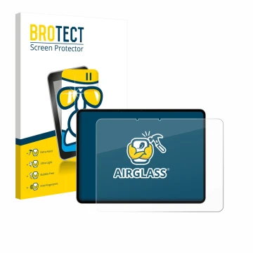 Vorderseite einer Produktverpackung mit dem Markenlogo BROTECT. Daneben ist das Gerät realme Pad 3 mit dem zugehörigen Display