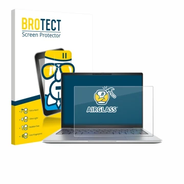 Vorderseite einer Produktverpackung mit dem Markenlogo BROTECT. Daneben ist das Gerät HP EliteBook 8 G1i 13