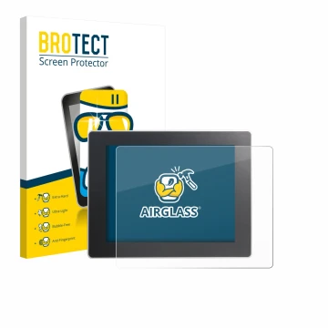 Vorderseite einer Produktverpackung mit dem Markenlogo BROTECT. Daneben ist das Gerät Weintek cMT3092X mit dem zugehörigen Dis