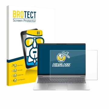 Vorderseite einer Produktverpackung mit dem Markenlogo BROTECT. Daneben ist das Gerät HP EliteBook 6 G1ah 16