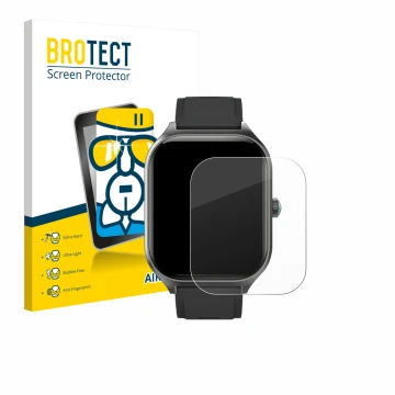 Vorderseite einer Produktverpackung mit dem Markenlogo BROTECT. Daneben ist das Gerät FORRLITE Smartwatch 2.01