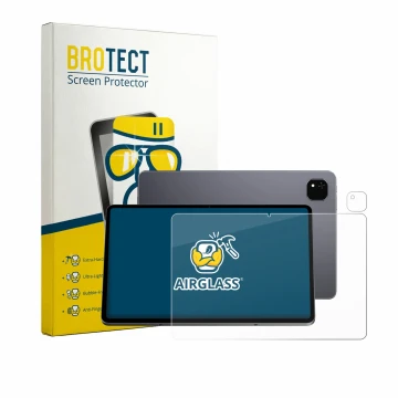 Vorderseite einer Produktverpackung mit dem Markenlogo BROTECT. Daneben ist das Gerät Alldocube iPlay 70 Pad Pro (Display+Kame