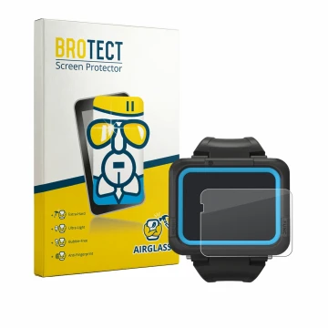Vorderseite einer Produktverpackung mit dem Markenlogo BROTECT. Daneben ist das Gerät Shearwater PEREGRINE dive computer mit d