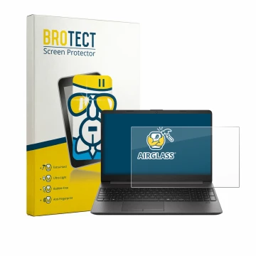 Vorderseite einer Produktverpackung mit dem Markenlogo BROTECT. Daneben ist das Gerät HP EliteBook 250RT G9 mit dem zugehörige