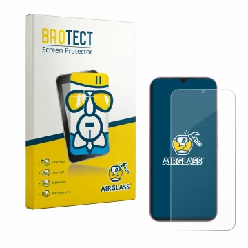 Vorderseite einer Produktverpackung mit dem Markenlogo BROTECT. Daneben ist das Gerät realme C100i mit dem zugehörigen Display