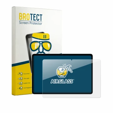 Vorderseite einer Produktverpackung mit dem Markenlogo BROTECT. Daneben ist das Gerät Teclast P35 mit dem zugehörigen Displays