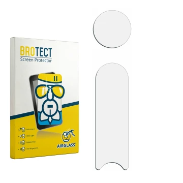 Vorderseite einer Produktverpackung mit dem Markenlogo BROTECT. Daneben ist der zugehörige Displayschutz.