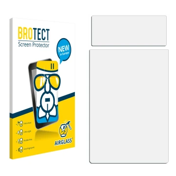 Vorderseite einer Produktverpackung mit dem Markenlogo BROTECT. Daneben ist der zugehörige Displayschutz.