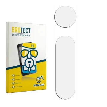 Vorderseite einer Produktverpackung mit dem Markenlogo BROTECT. Daneben ist der zugehörige Displayschutz.