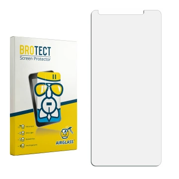 Vorderseite einer Produktverpackung mit dem Markenlogo BROTECT. Daneben ist der zugehörige Displayschutz.