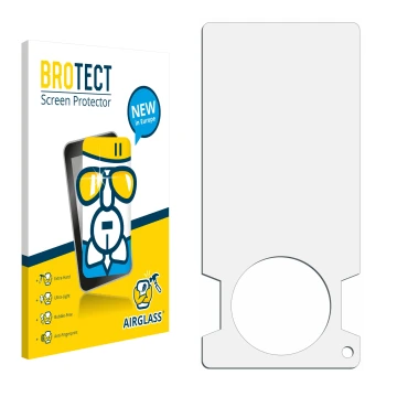 Vorderseite einer Produktverpackung mit dem Markenlogo BROTECT. Daneben ist der zugehörige Displayschutz.