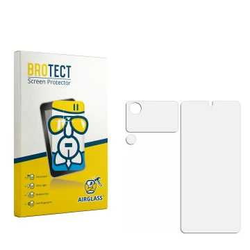 Vorderseite einer Produktverpackung mit dem Markenlogo BROTECT. Daneben ist der zugehörige Displayschutz.