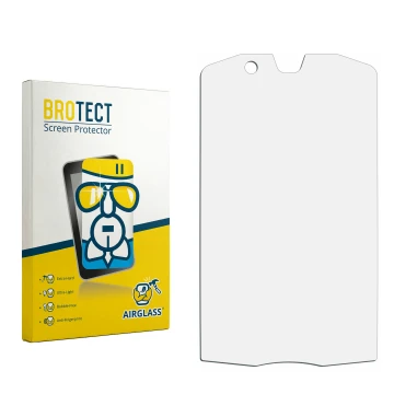 Vorderseite einer Produktverpackung mit dem Markenlogo BROTECT. Daneben ist der zugehörige Displayschutz.