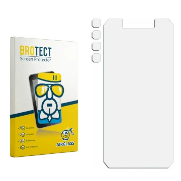 Vorderseite einer Produktverpackung mit dem Markenlogo BROTECT. Daneben ist der zugehörige Displayschutz.