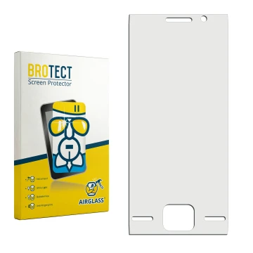 Vorderseite einer Produktverpackung mit dem Markenlogo BROTECT. Daneben ist der zugehörige Displayschutz.